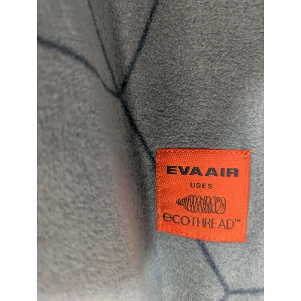 EVA AIR blanket 60 x 38  Ecothread Gray Geometric Fleece Cabin orange soft car